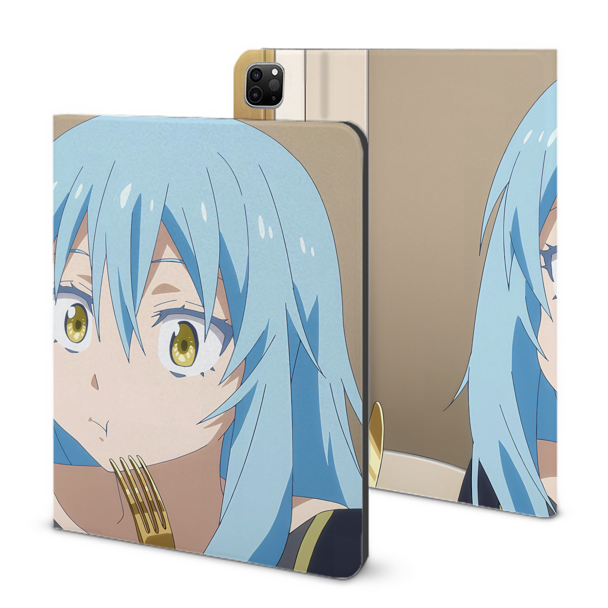 （画像用） 転スラ Regarding Reincarnated to Slime IPad ケース ブック型 PUレザー TPU 耐衝撃 軽量 薄型 ペン収納なし 全面保護 IPad 各モデル対応